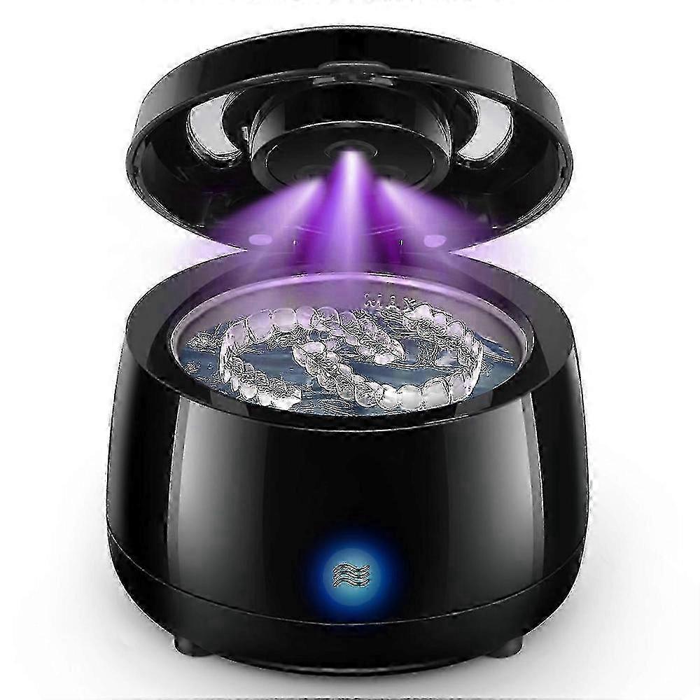 (Black AU Standard) Ultrasonic Retainer Cleaner for Dentures - 43kHz, 180ml Sonic Cleaning Machine