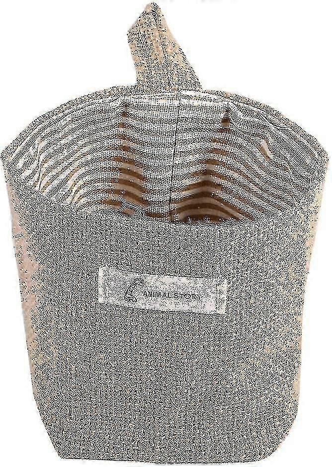 Cotton Linen Foldable Hanging Laundry Basket Khaki Stripe