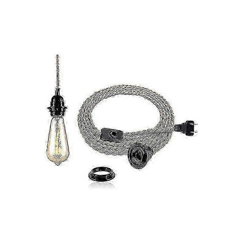 Vintage 4.5 Meter Hemp Rope Chandelier - Retro E27 Socket With Swit...