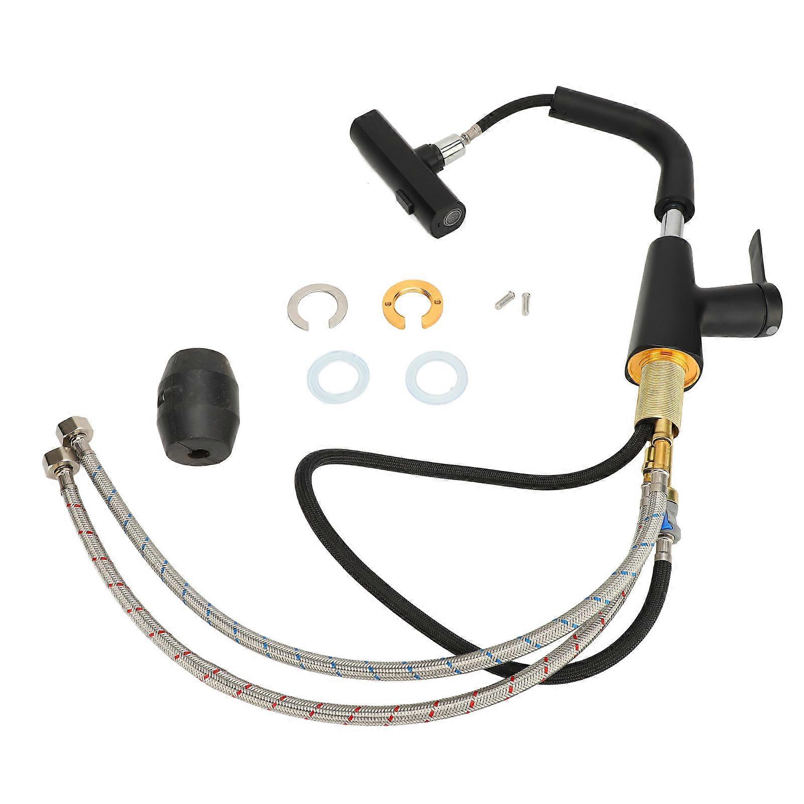 Faucets 3 Modes Waterfall Stream Sweep 360° Rotatable Pullout Sprayer Single Handle Faucet for Kitchen Sink