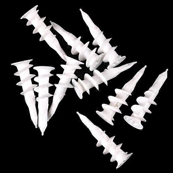 10 pcs Self-drilling wall threaded plasterboard Plastic screw anchors
