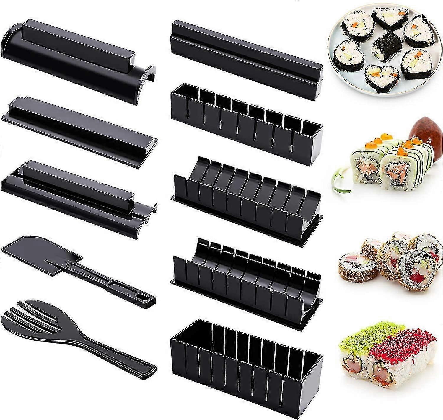 Sushi Making Kit Compatible With Beginners 10 Pieces Plastic Sushi Maker Tool