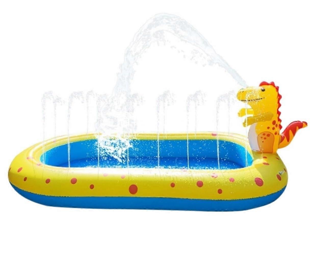 Paddling Pool Inflatable Swimming Pool With Slide And Shooting Frame Includes Cushion And Swim Ring 170x163x65cm