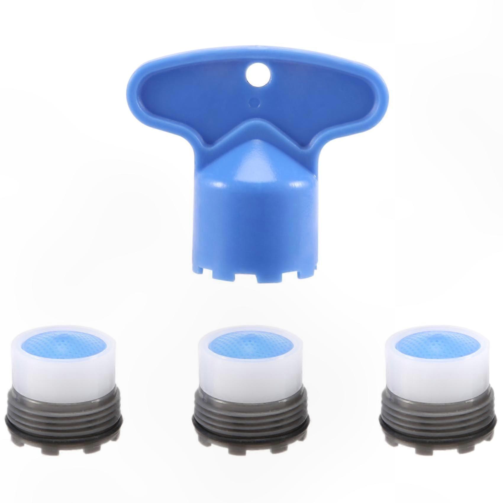 4-Pack 1.2GPM Faucet Aerator Filter, 16.5mm Restrictor Insert for Sink Taps, Blue and Black