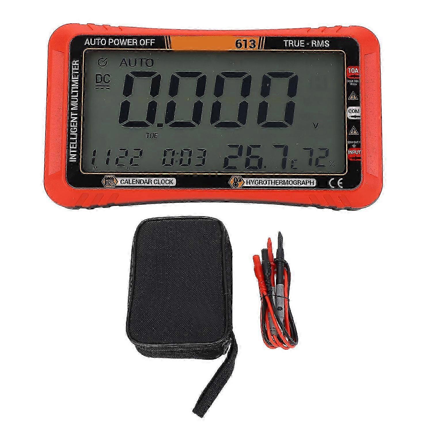 Digital Multimeter DC AC Voltage Current Resistance Continuity Capacitor Tester with Calendar Temper