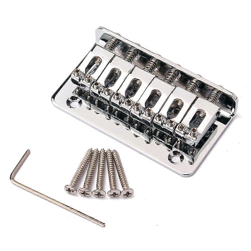Guitar Bridge for 6 String Ukulele with Metal Material and Silver Color 73mm