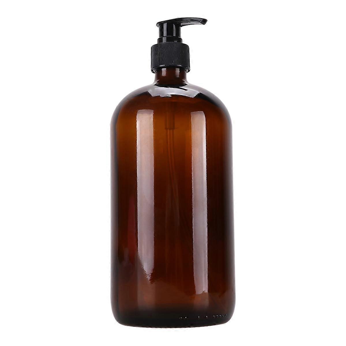 Glass Emulsion Bottle for Storage 1000ml Brown Simple Cosmetics Holder