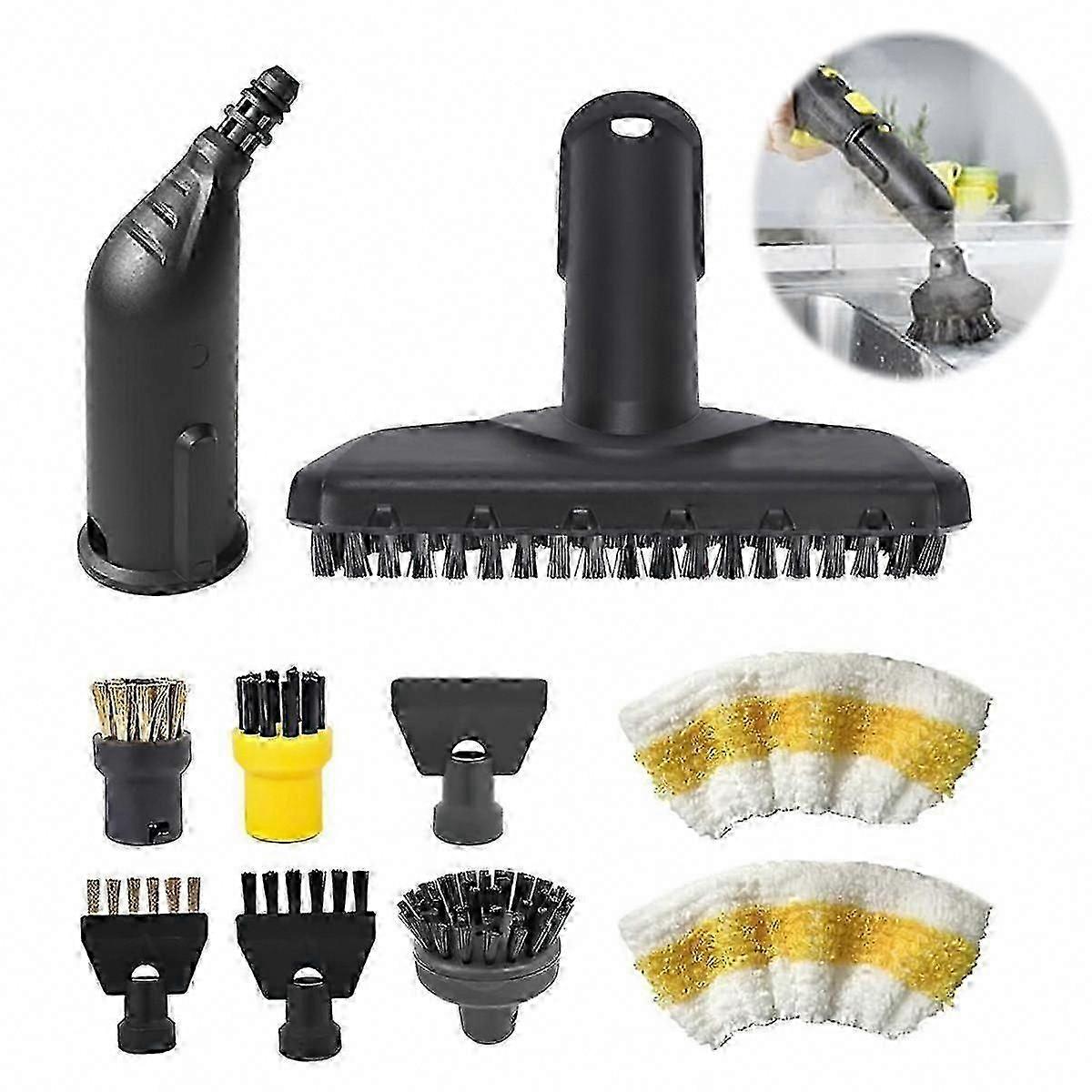 10-Piece Steam Cleaner Accessory Set for SC1, SC2, SC3, SC4, SC5 - Includes Nozzles and Brushes