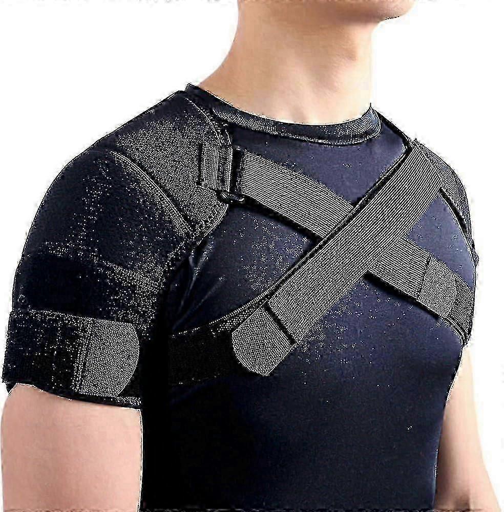 دعامة كتف مزدوجة للنساء والرجال ، دعم مزدوج للكتف لتخفيف آلام الكتف ، دعامة كتف قابلة للتعديل لتخفيف آلام المفاصل AC الكفة المدورة