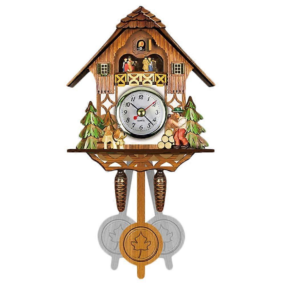 Traditional Black Forest Chalet Clock Cuckoo Clock BatteryOperated Quartz Wall Clock Handcrafted Wood 129 X 231 X 55 mm