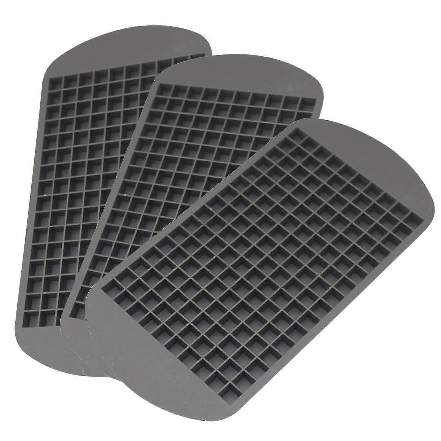 3Pcs Mini ice Cube Trays 160 Grids Ice Cube Mold Square Shape Silicone ice Cubes Kitchen Mini Bar Pudding Mould Small Ice Cube Making Tool(3*Black)