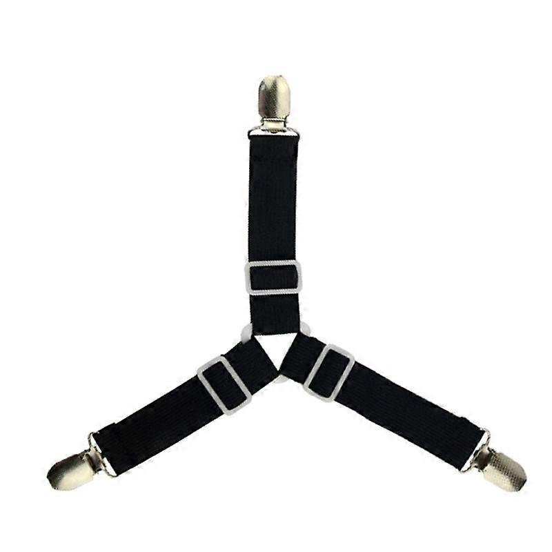 Adjustable Elastic Triangle Bed Sheet Holder Straps 8 Pieces Bed Sheet Fasteners, for Fitted Sheet and Flat Sheet Bed Sheets, Mattress, Sofa Cushion,