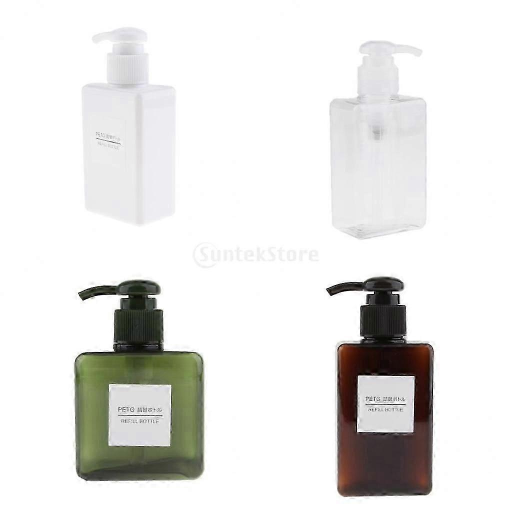 4x Empty Cosmetic Pump Bottles, 250ml + 150ml Dispenser Containers