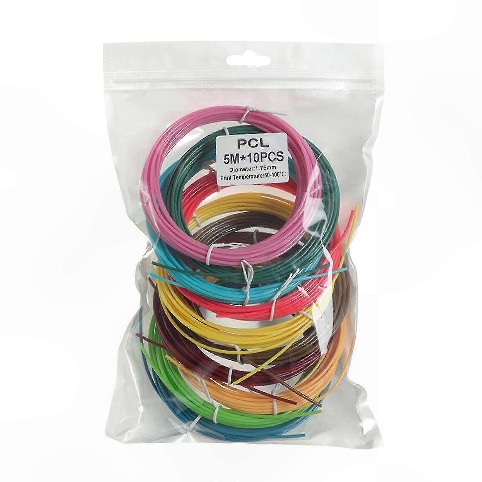 1.75mm PCL Filament for 3D Printing Pen, Assorted Colors, Low Temp, Odorless, Child-Friendly