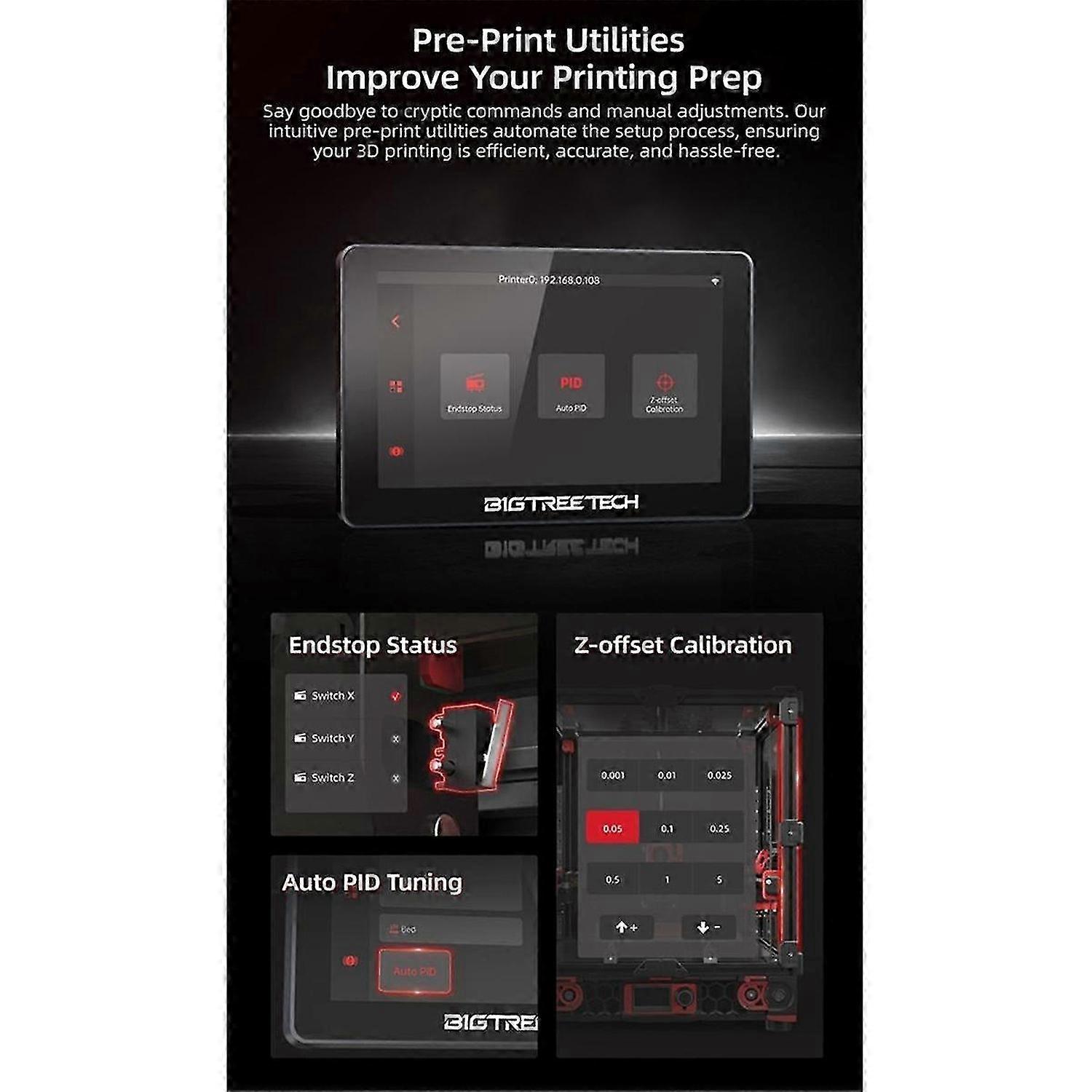 K-Touch 5inch 3D Printer Klipper Touch Screen Wireless Control Display Remote Printing for Voron 3 FDM