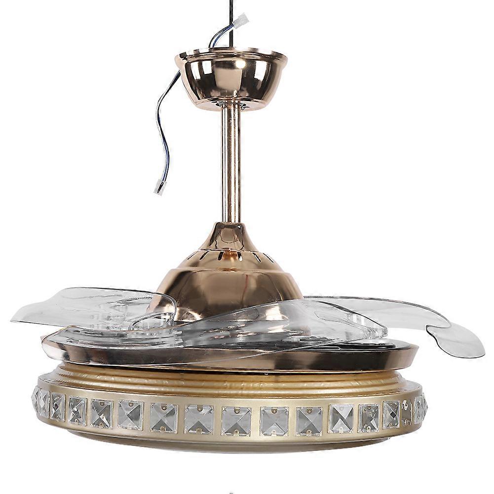 42" LED Ceiling Fan with 3-Color Lights & Remote Control, Champagne