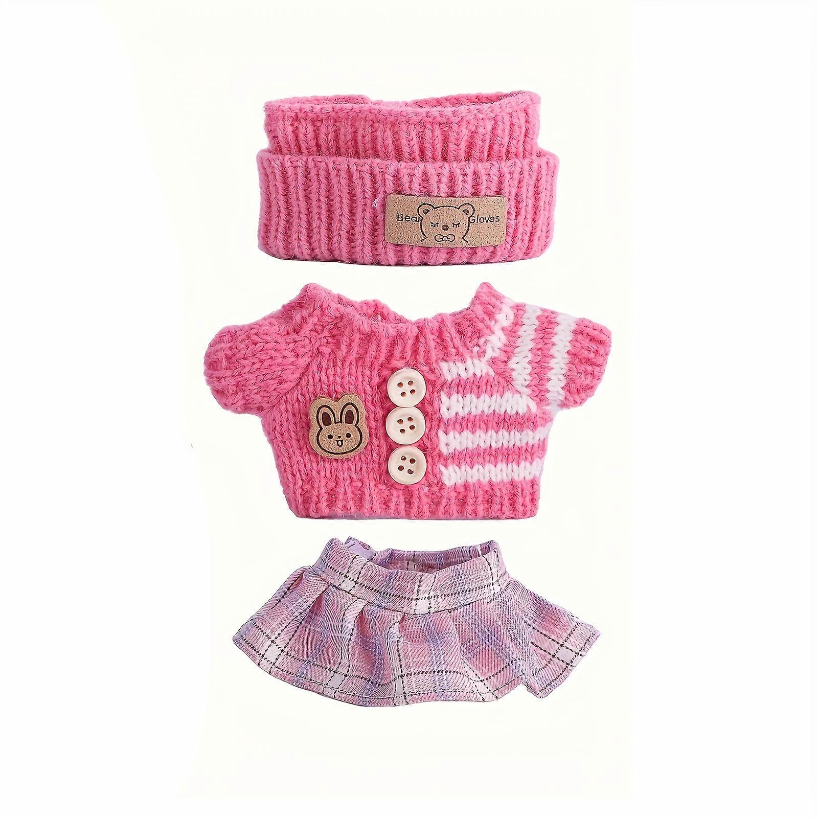 ملابس تلبيس مناسبة لدمى Labubu مقاس 669 بوصة - بدلة غير رسمية لطيفة تنورة وفخم 