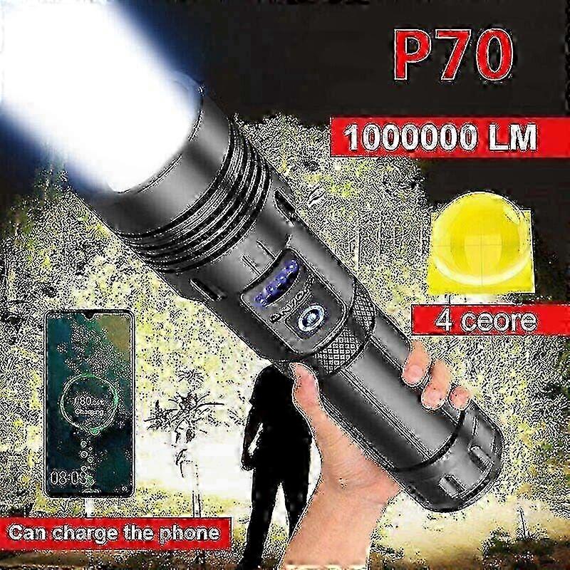 Rechargeable Tactical Work Light with 1000000 Lumens LED Flashlight