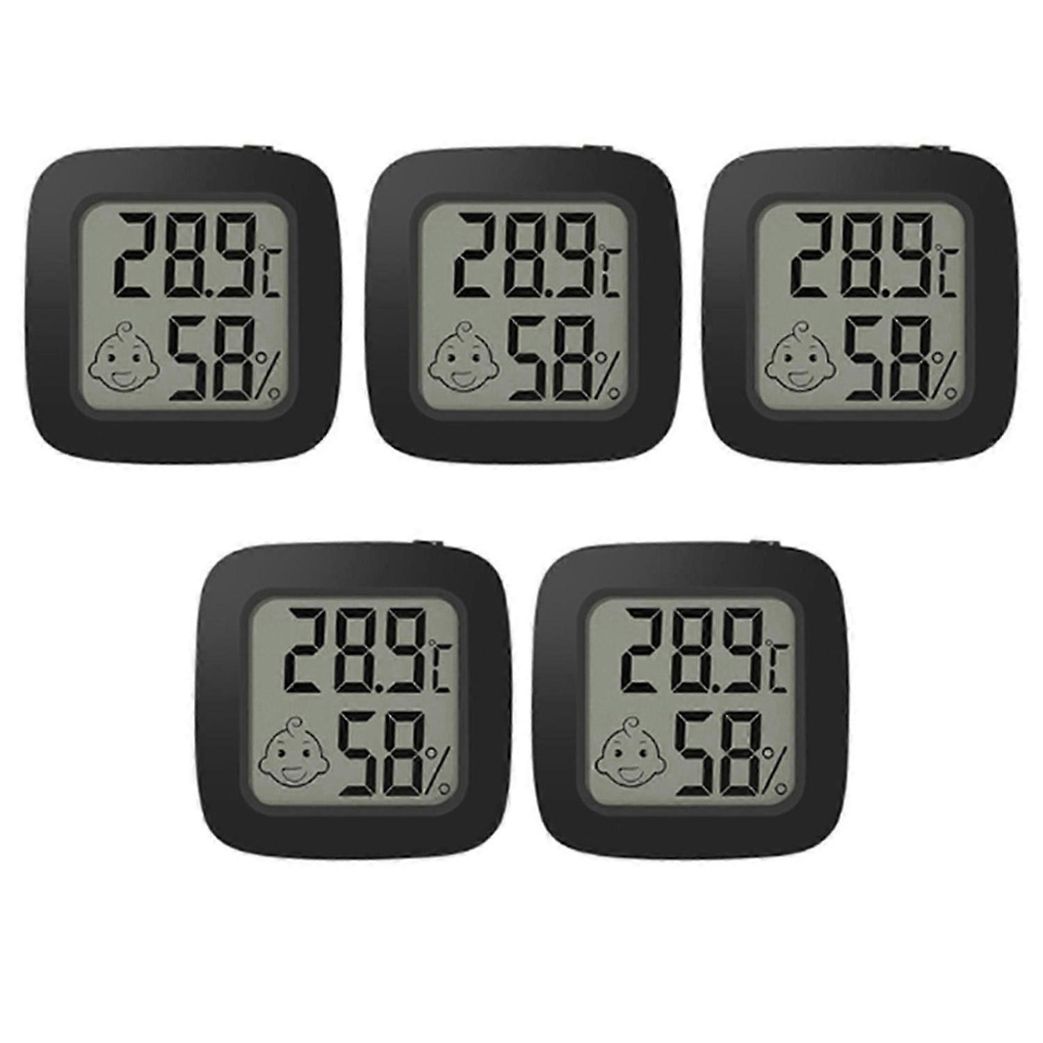 LCD Digital Thermometer Hygrometer Magentic Temperature Meter Black