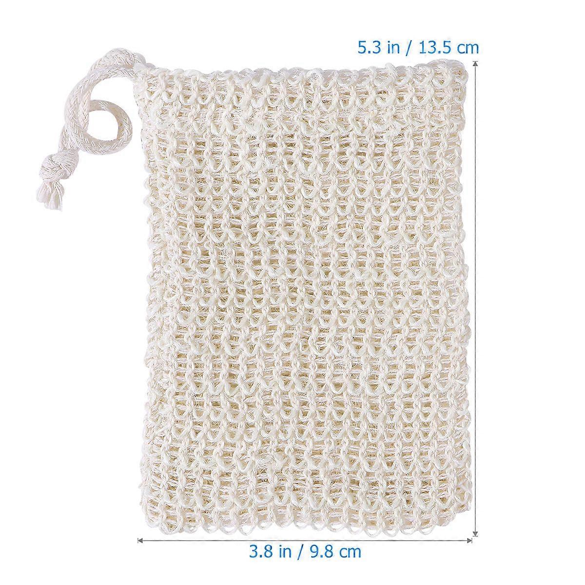Ounona Soap Saver Bag for Holding Soap 3Pcs Beige Washing Sack
