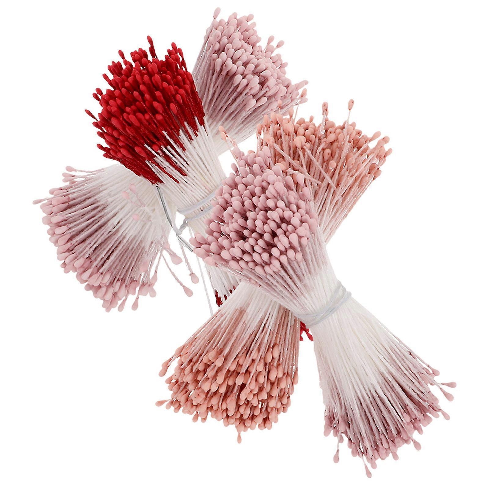 Flower Pistils 2Pcs Double Heads Handmade Flowers for DIY Making Projects
