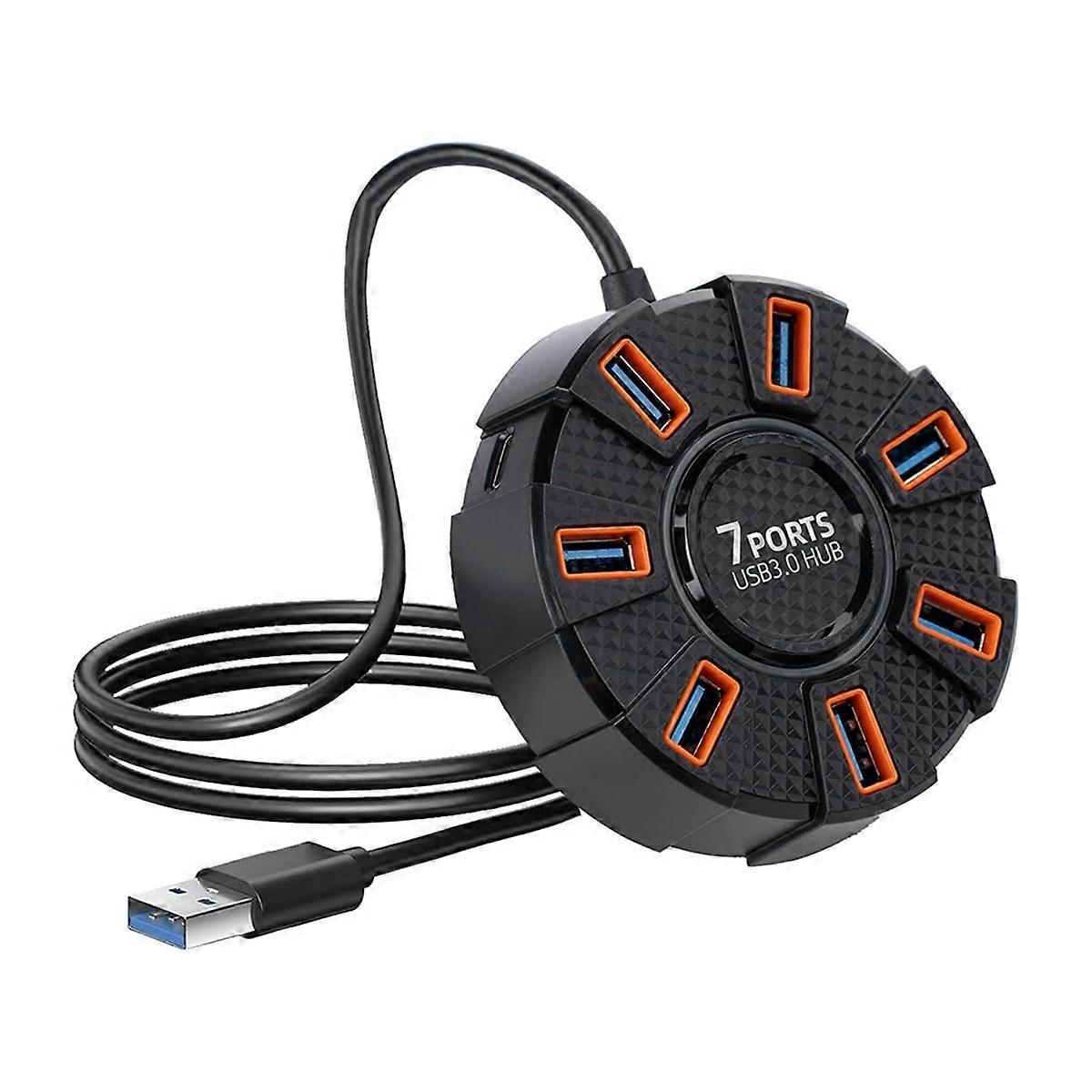 7 Ports USB Hub Multiport USB 3.0 Hub Splitter for Laptop, Desktop