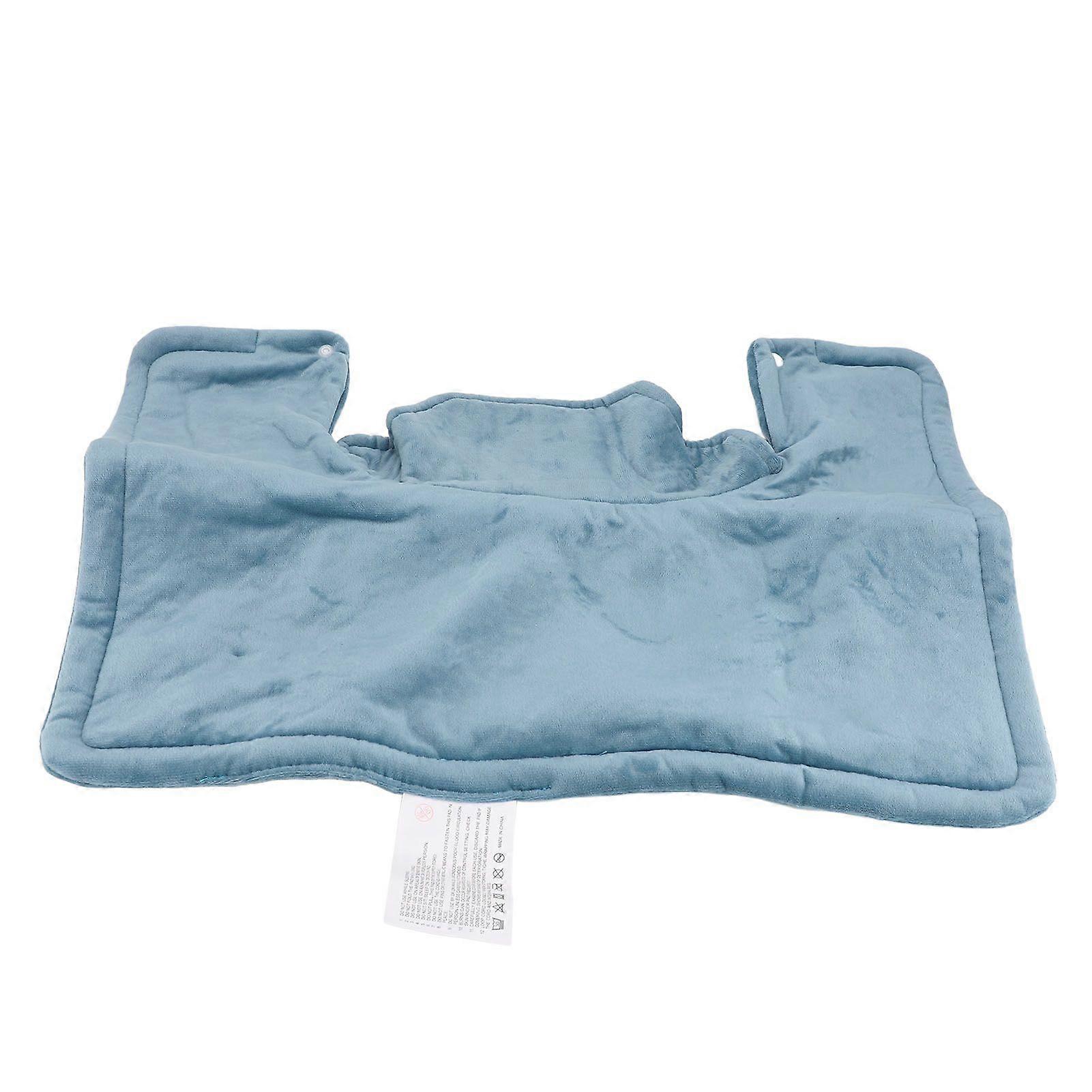 Shoulder and Neck Heating Blanket Electric Heating Pad Adjustable Temperature Electric Heated Neck Wrap for Home Office Travel Blue EU Plug 220-240V (
