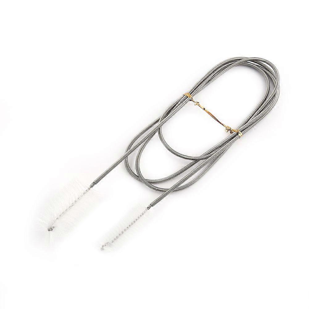 Flexible Cleaning Ended Brush Double Tube Spring Clean Brush Pipe Clean Tool(Transparent)