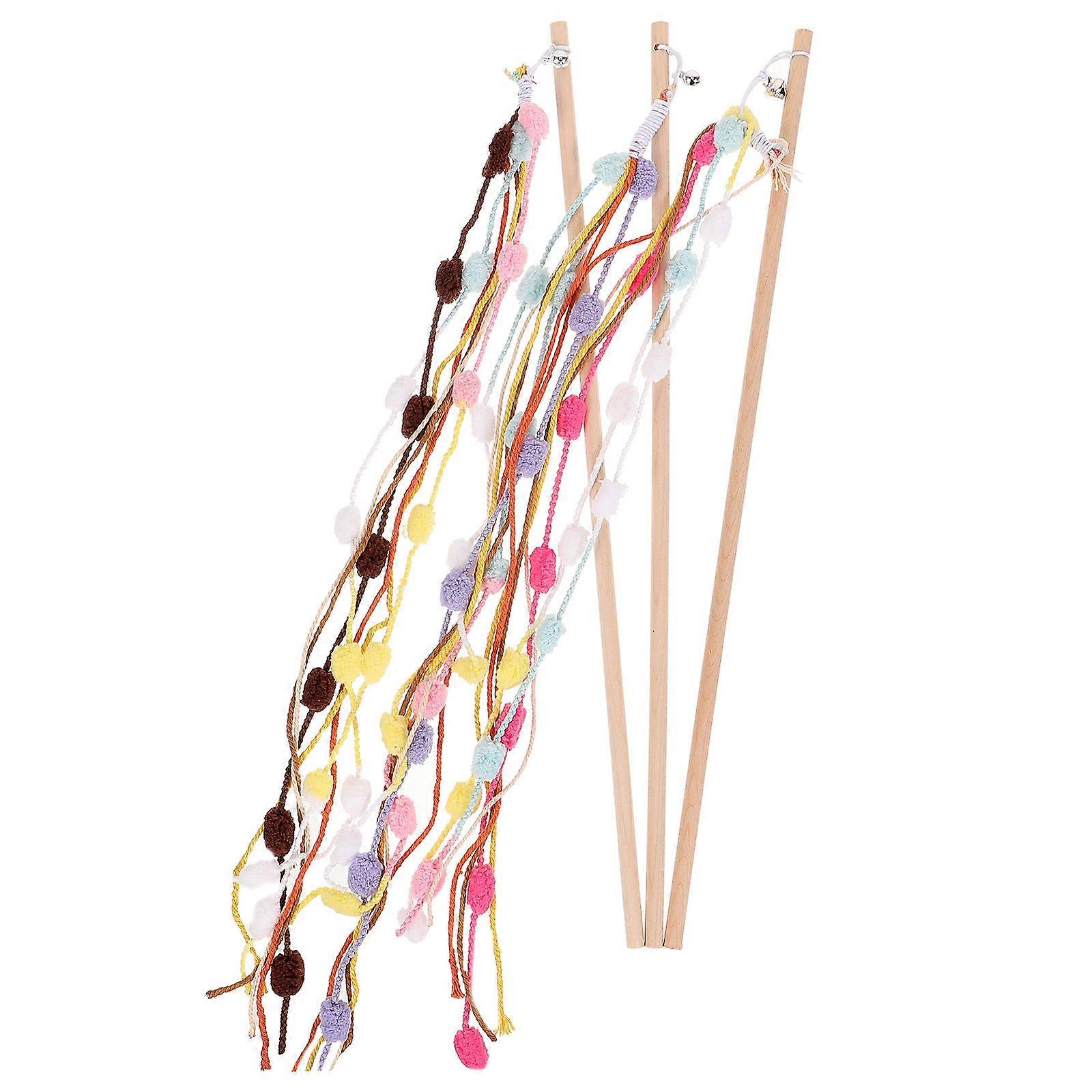 Cat Teaser Stick Cute Cat Stick Teaser Toys for Indoor Cats 9Pcs Kitten