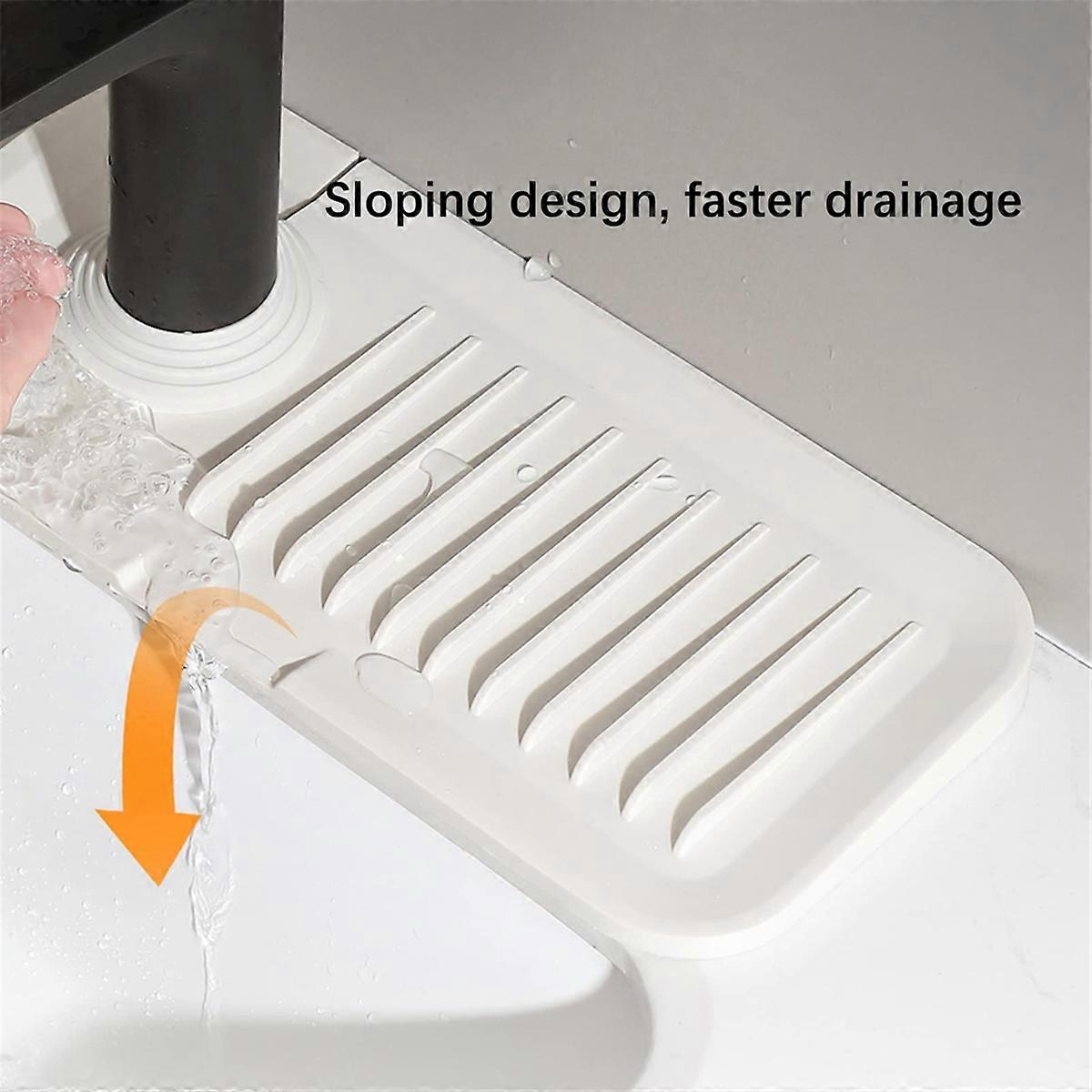 Kitchen Sink Splash Guard Faucet Handle Drip Catcher Tray, B
