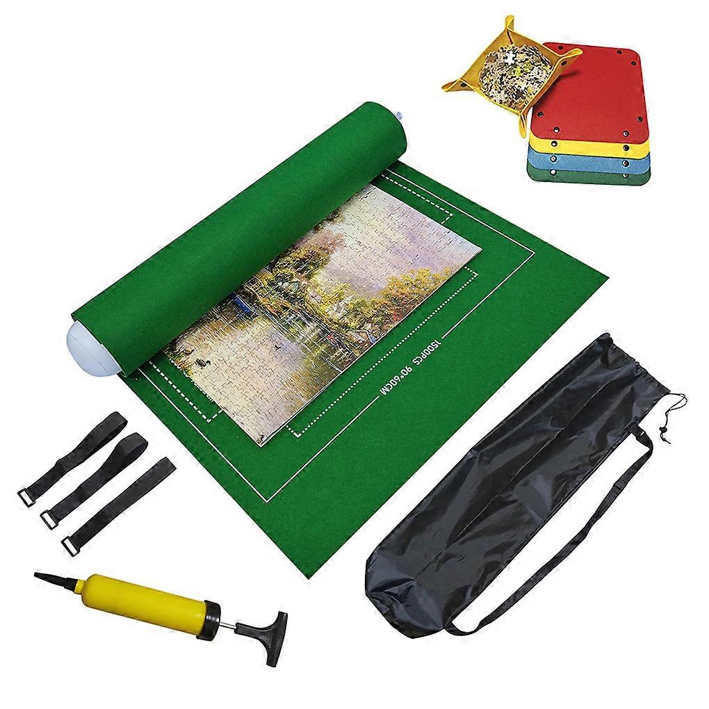 Felt Roll Mat Set Storage Pad Board Saver with Inflatable Tube Pump Storage Bag Tray