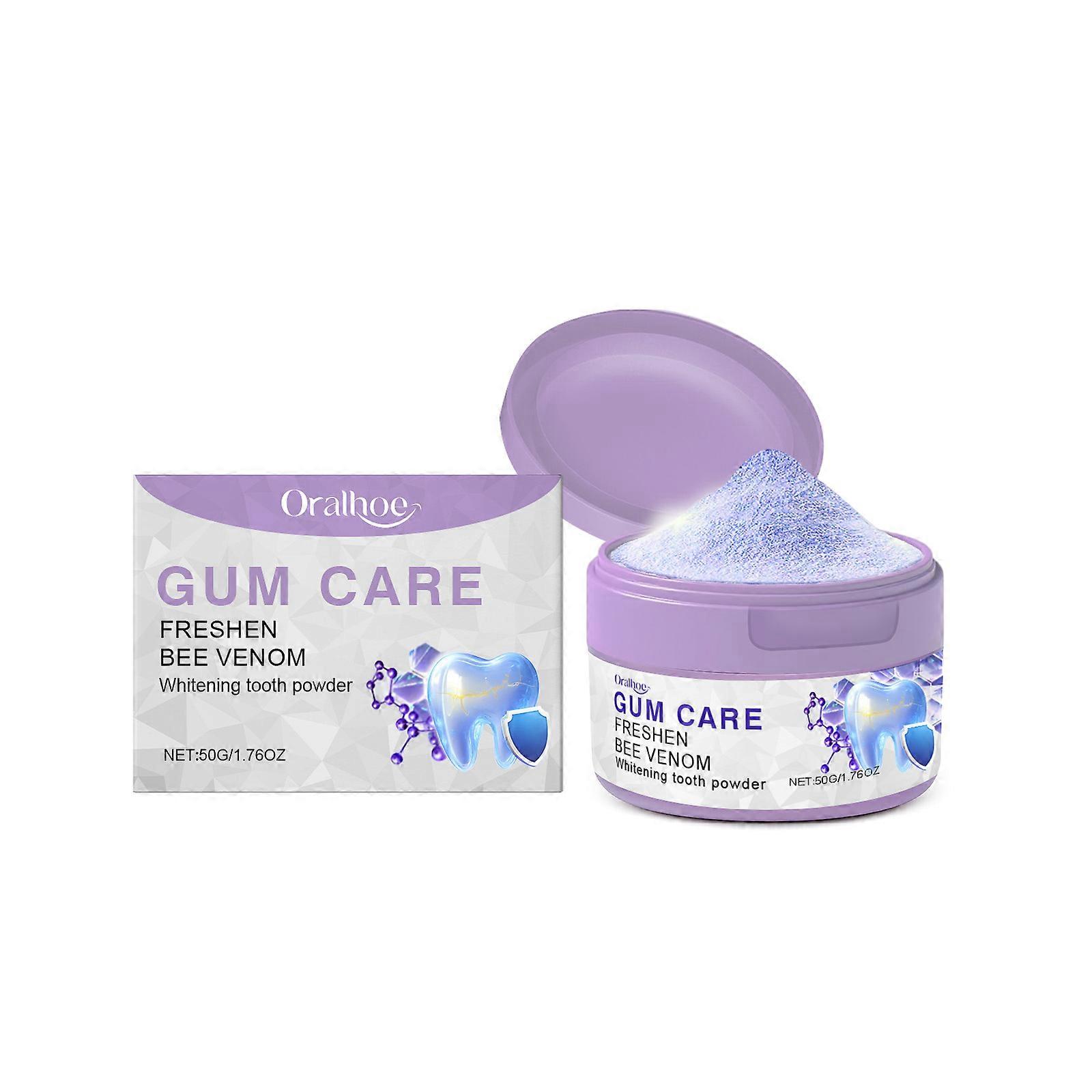 Oralhoe The Purple Bee Venom Tooth Powder Has Fine Foam, Which Can Clean Tooth Stains And Odors, Protecting Teeth And Making Them Fresh And Shiny