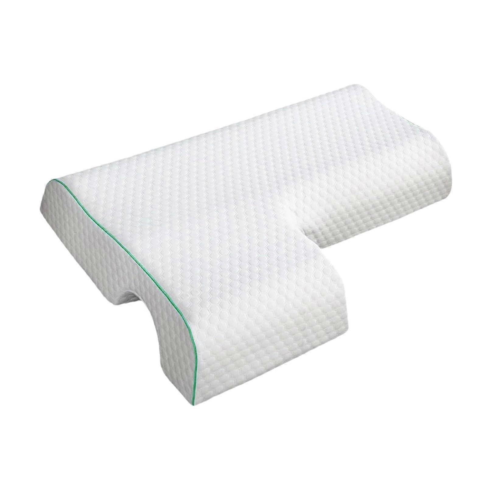 Couples Merging Pillow Memory Foam For Side Sleepers Arm Opening 25.59x19.29x4.72 Inch Green Edged Right