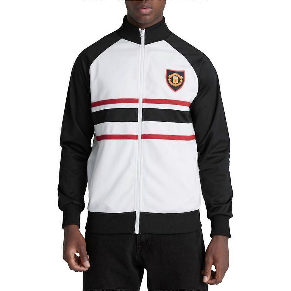 Man Utd 1999 Away Inspired Retro Trainingsjacke (Weiß)
