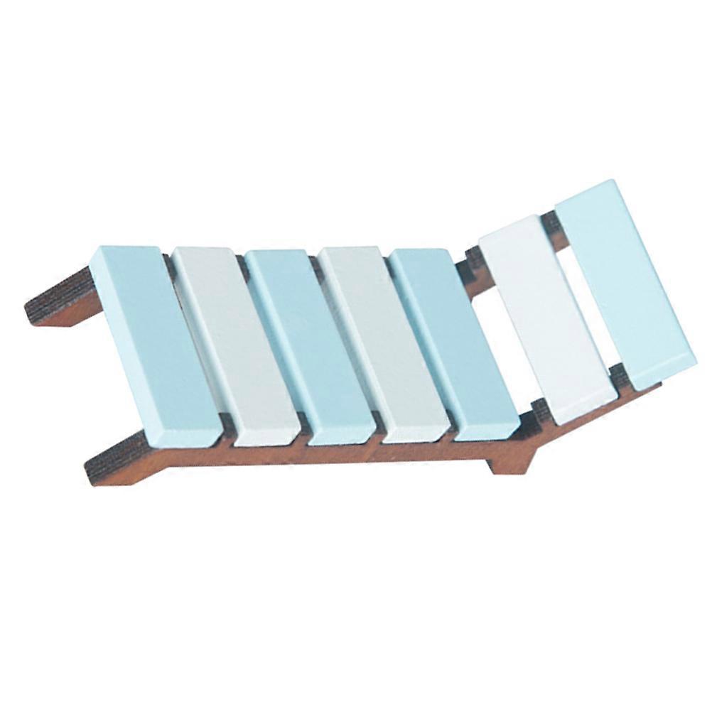 Mini Beach Chair Wooden Model for Decor with 4Pcs Assorted Colors