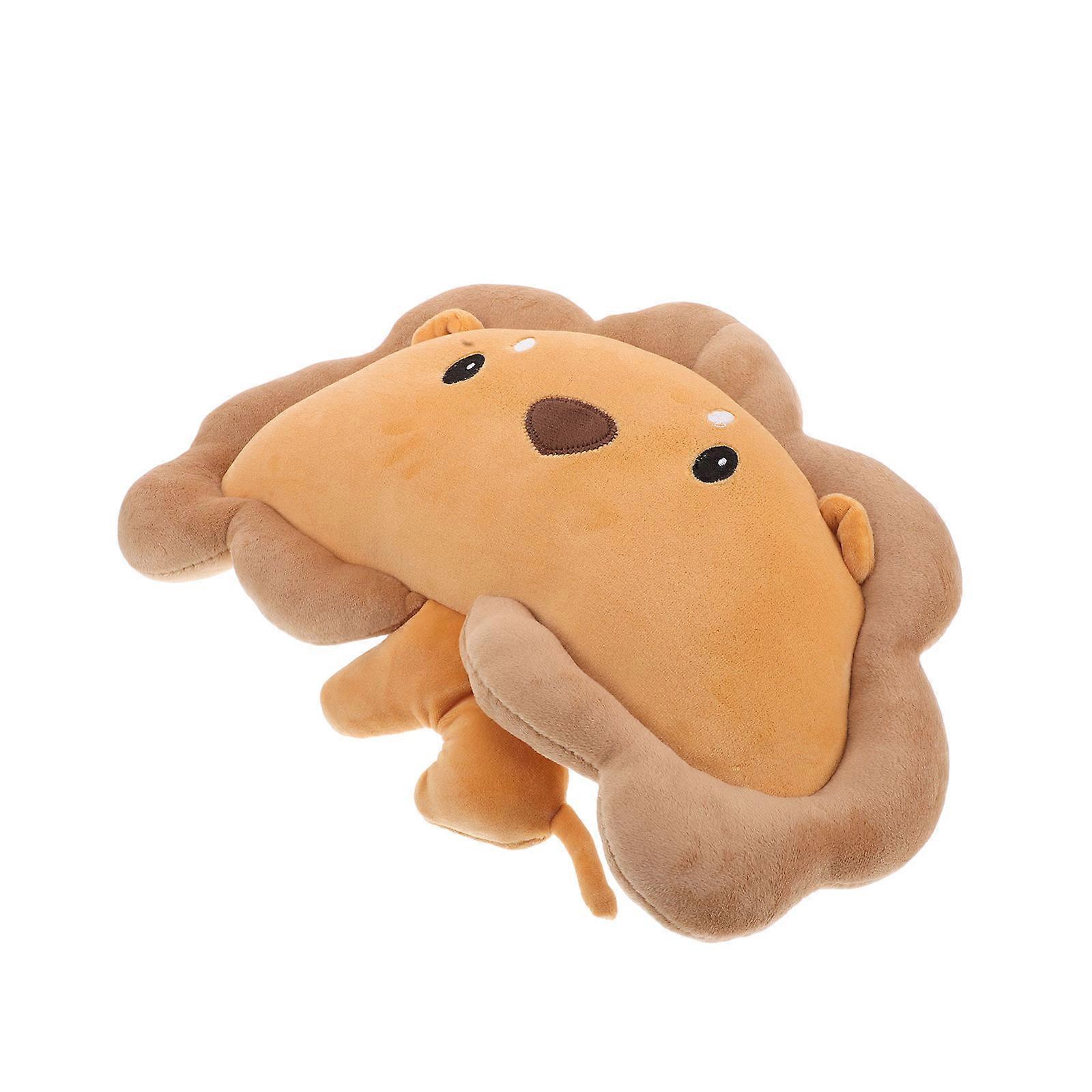 Cushion 2Pcs Plush Lion Pillow For Family Travel Rectangular Soft Material Support