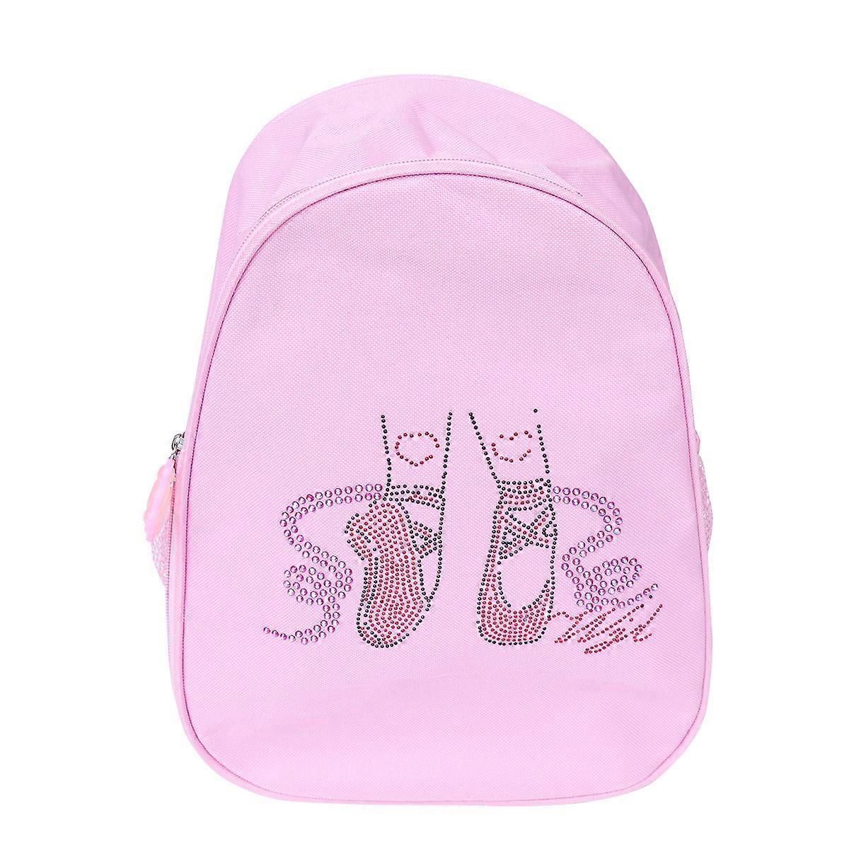 Solid Color Backpack Canvas Child Backpack for Storage Use 2Pcs Pink Ballet