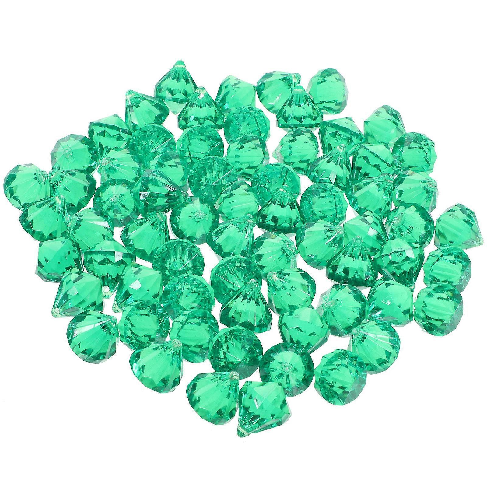 3Pcs 1 Bag Crystal Hanging Pendant Acrylic for DIY Use Green Window Decor