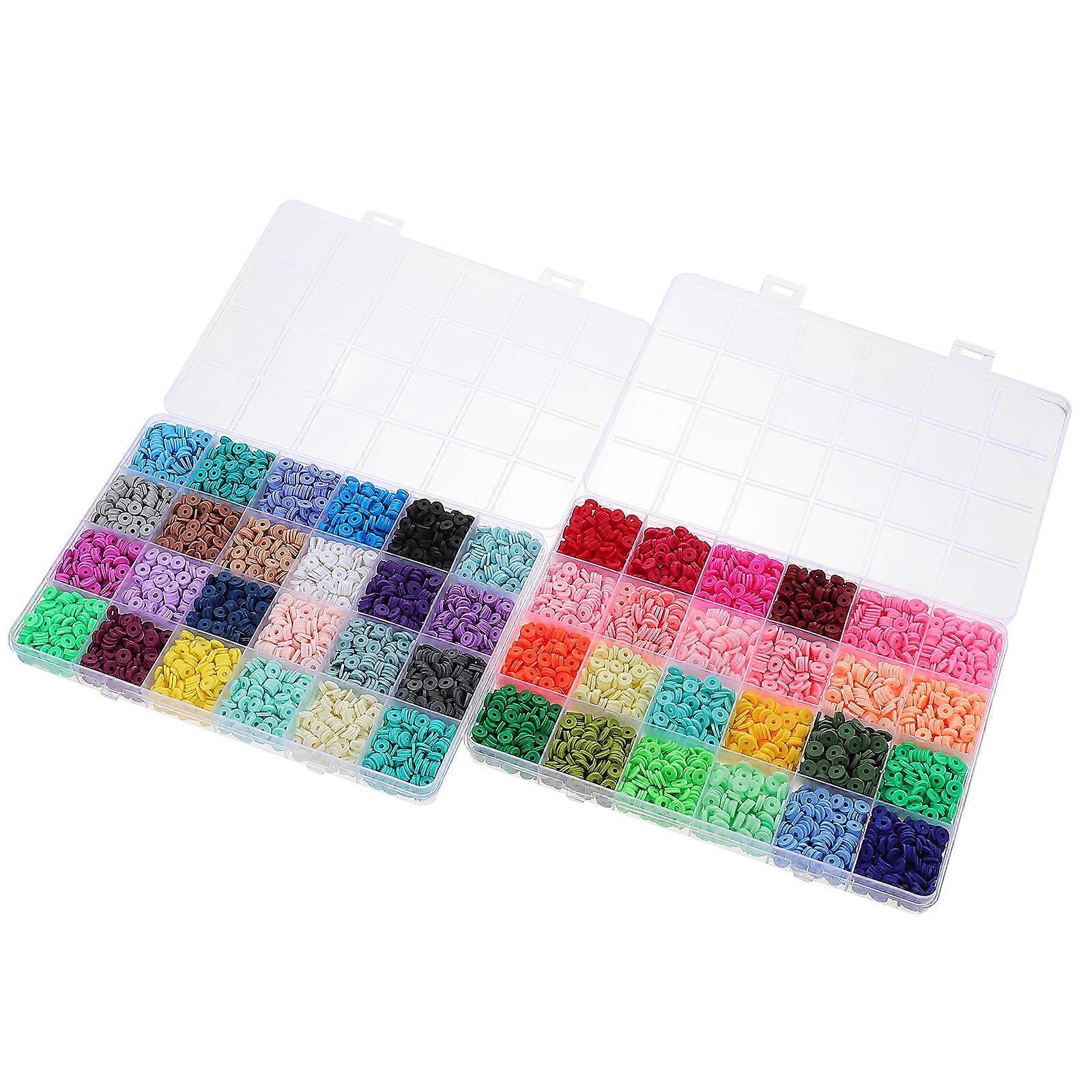 Spacer Beads Loose Beads Bracelet Phone Chain for Diy Projects Assorted Color Polymer Clay Material Used in 2 Sets