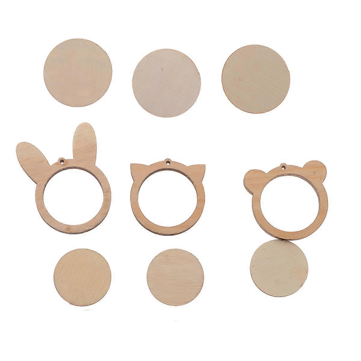 Khaki Mini Wood Hoops for Cross Stitch Fixing Frame Set of 3Pcs