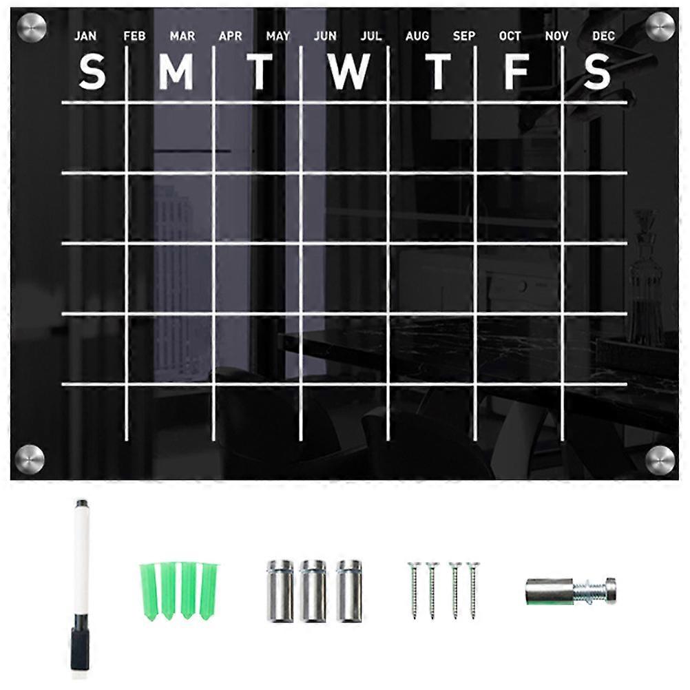Acrylic Calendar For Wall 2 Sets With Weekly Schedule Convenience For Daily Planning 15.72X11.67X0.39in Writable Surface