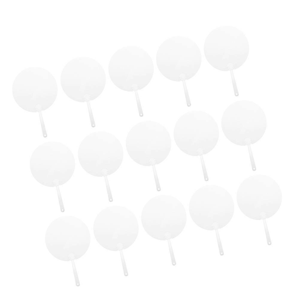 50Pcs DIY Transparent Painting Fans Round Shape For Summer Season Crafting Fun Enhancing Hand-Eye Coordination