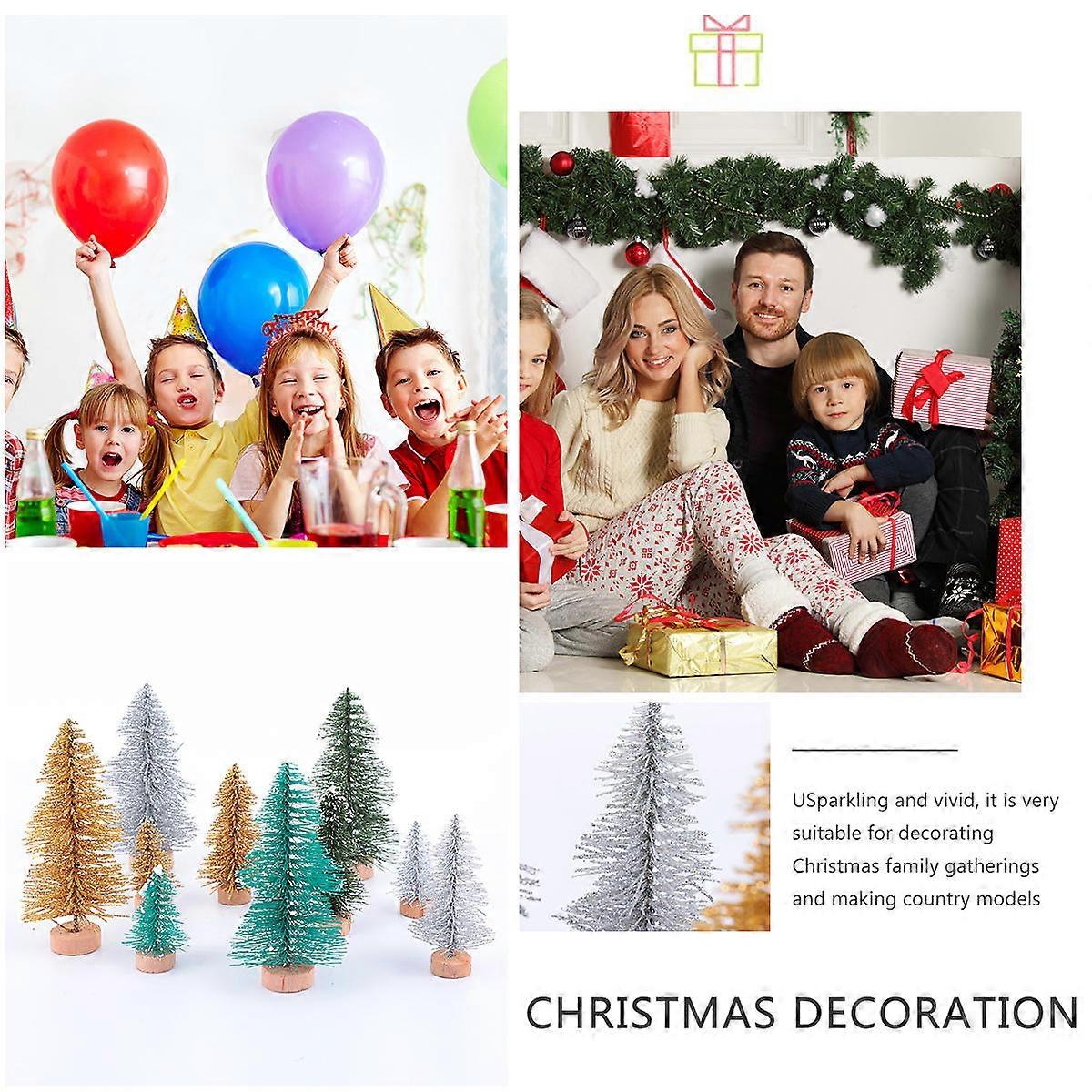 Artificial Sisal Trees Bottle Brush Mini Trees for Decor 20Pcs