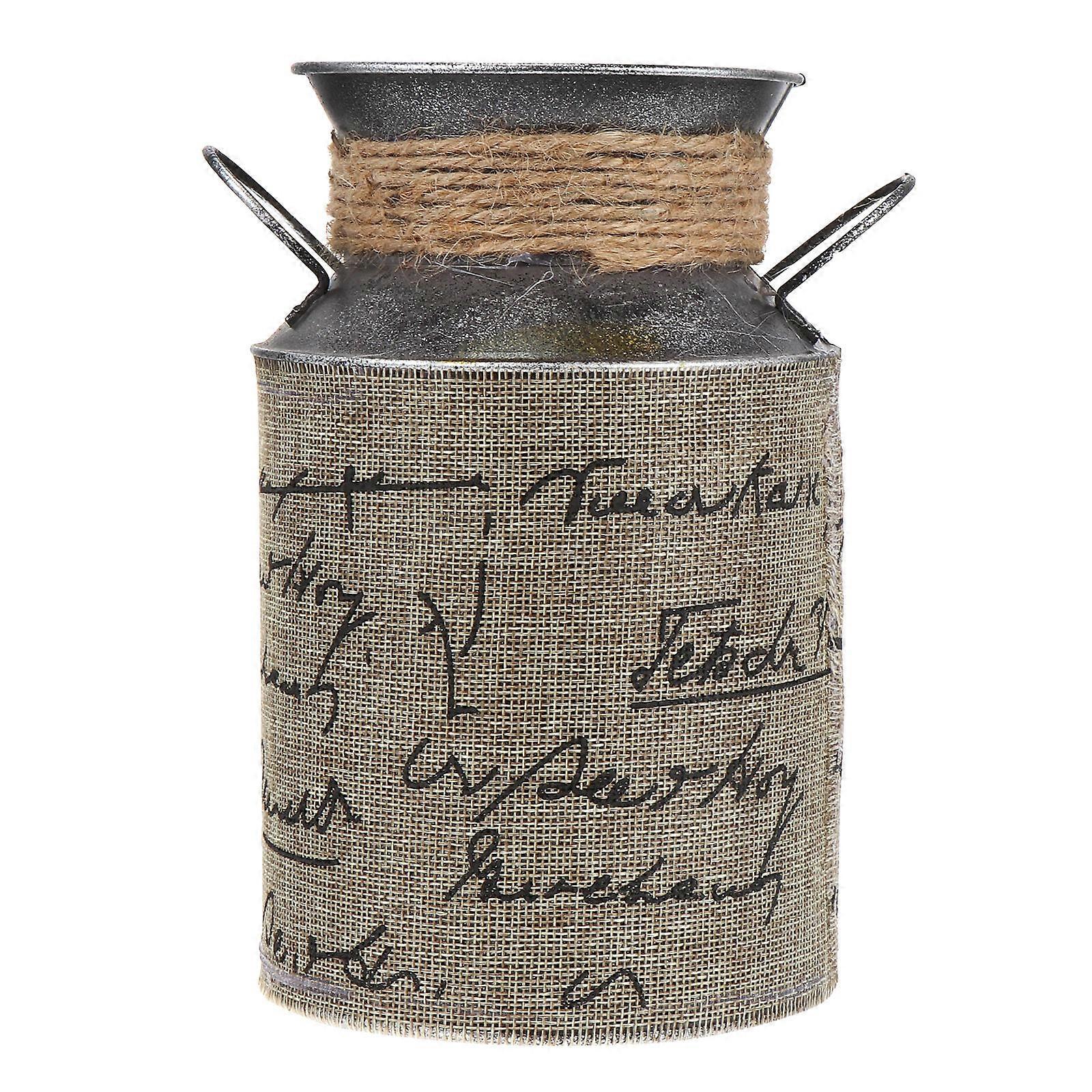 Retro Flower Bucket Flower Container for Decor 2Pcs Silver