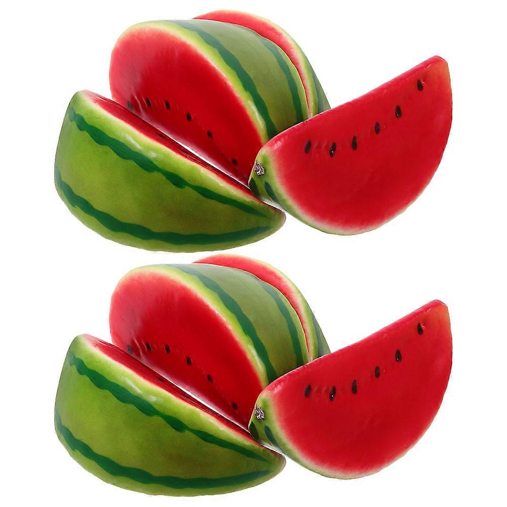 Watermelon Slices Decorations Simulation Watermelon Slice Home Table Red Foam Decoration 8Pcs