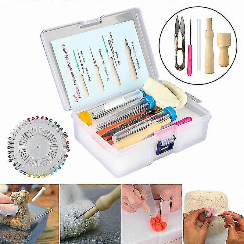 2025 Needle Felting Starter Set Kit Wool Felt Tools Mat Diy Hand Craft Making Supply