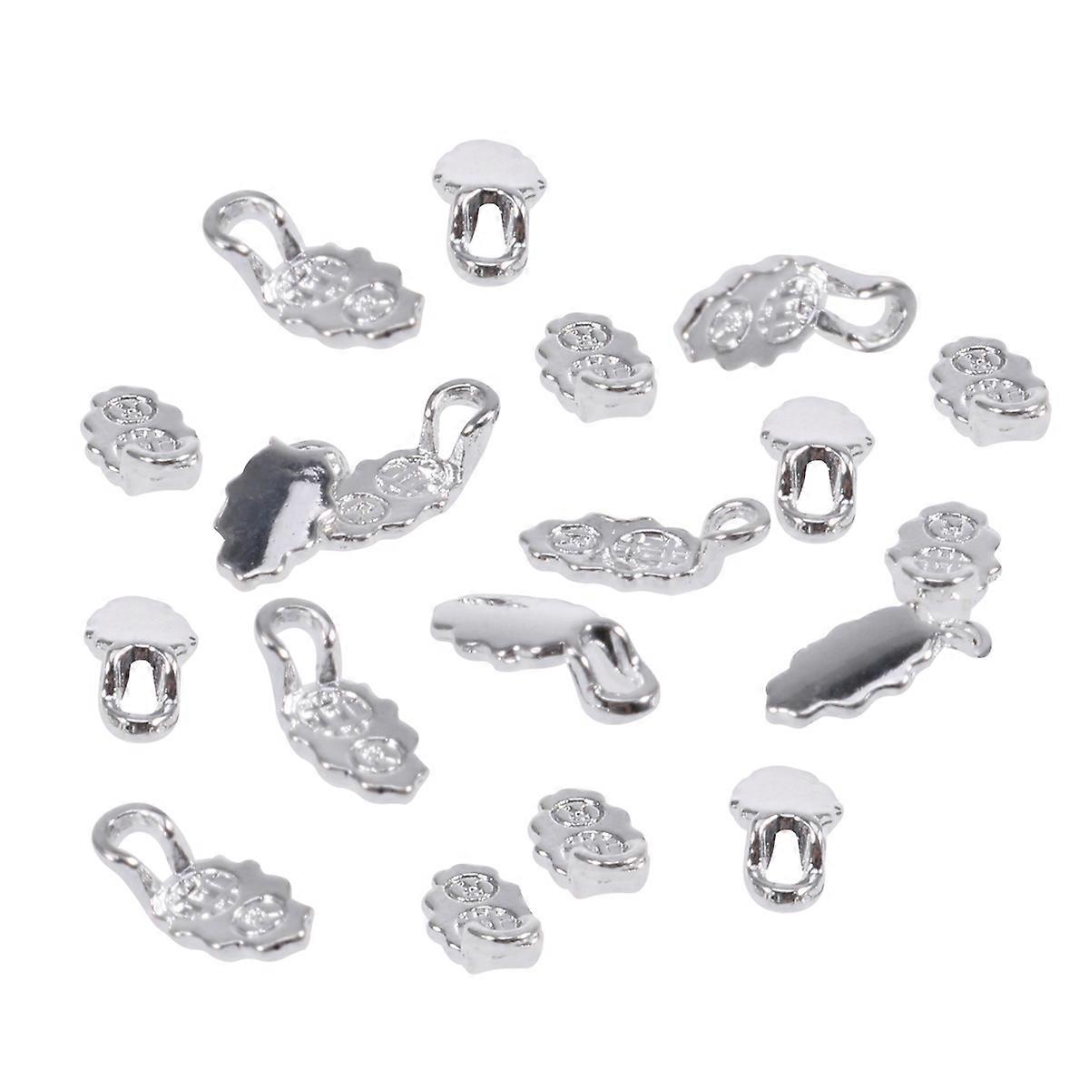 Silver Earring Bails Design for Jewelry Making 90Pcs Glue on Bails