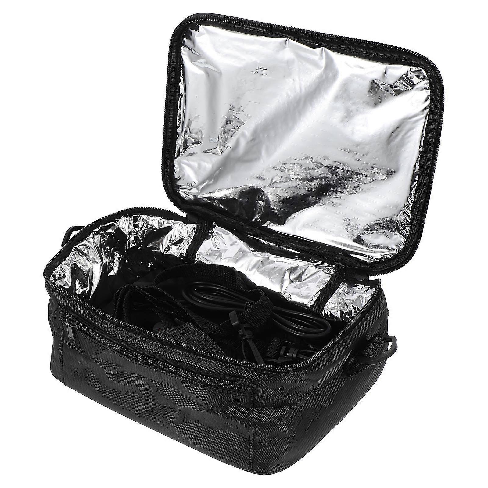 Heating Lunch Bag Insulation Lunch Package for Outdoor 2Pcs Black