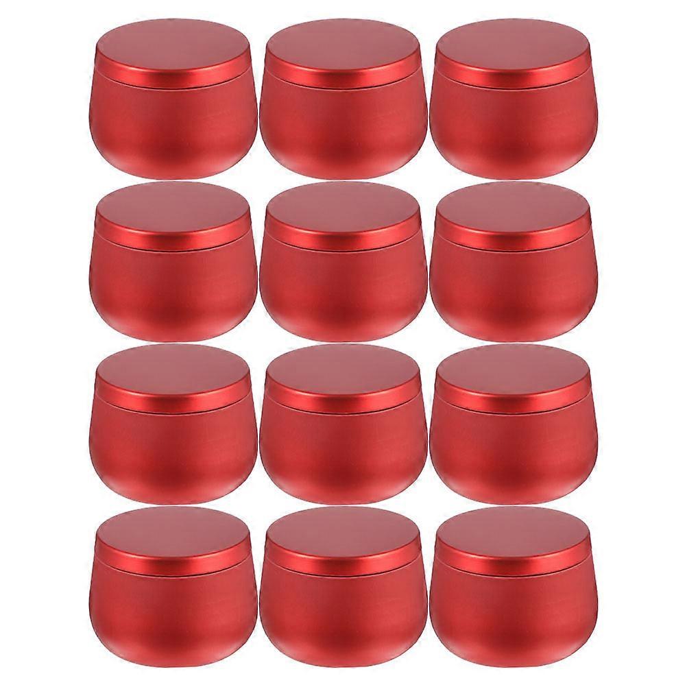 Multi-Purpose 60 Pcs Round Tinplate Cans Storage Boxes For Crafts Tea Leaves Party Use Red