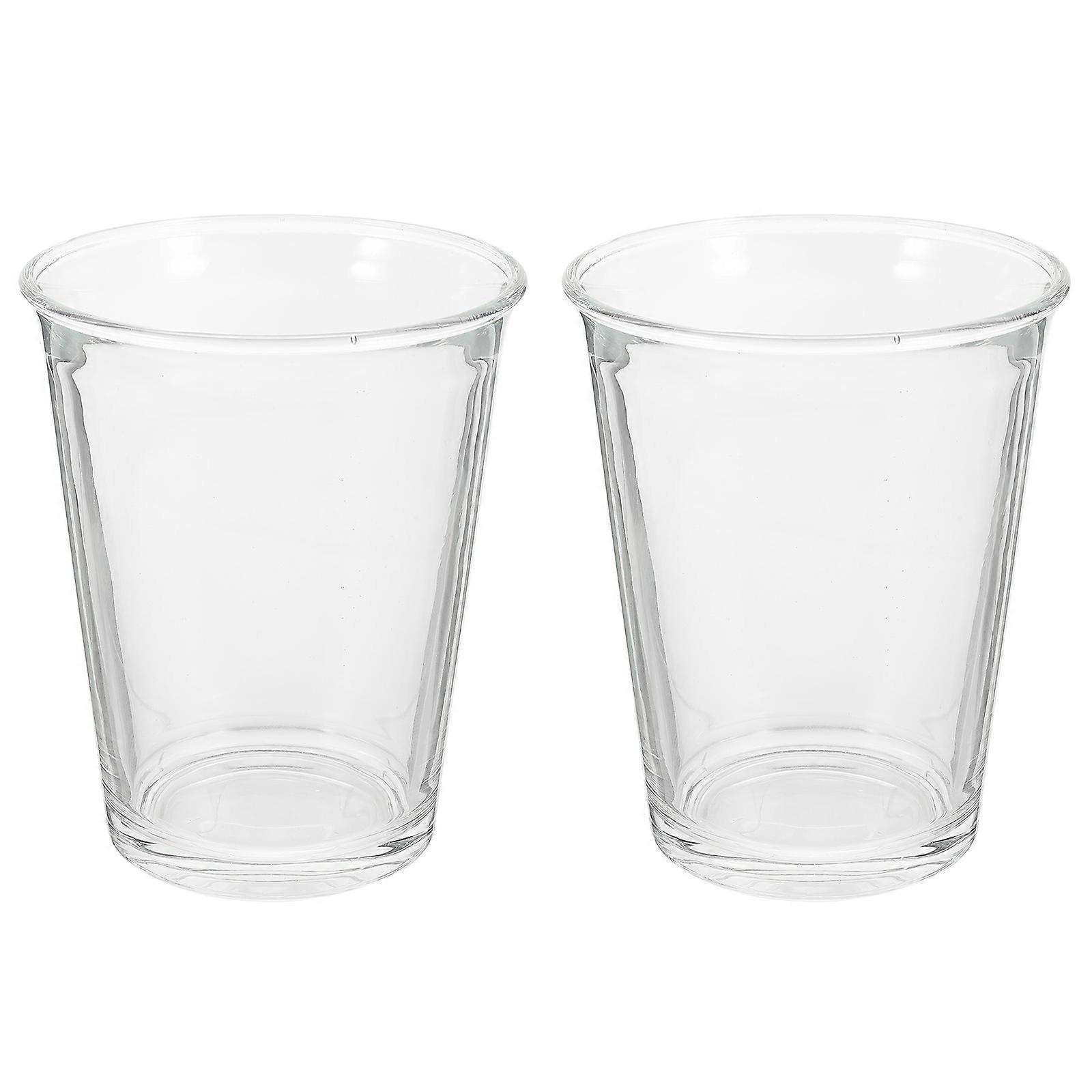 Glass Coffee Mug for Home 2Pcs Transparent Glass Water Mug with Smooth Surface